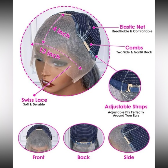 13*4 T-Part Lace 180% Density Ombre Straight Human Hair Wig 28’ - Picture 4 of 4